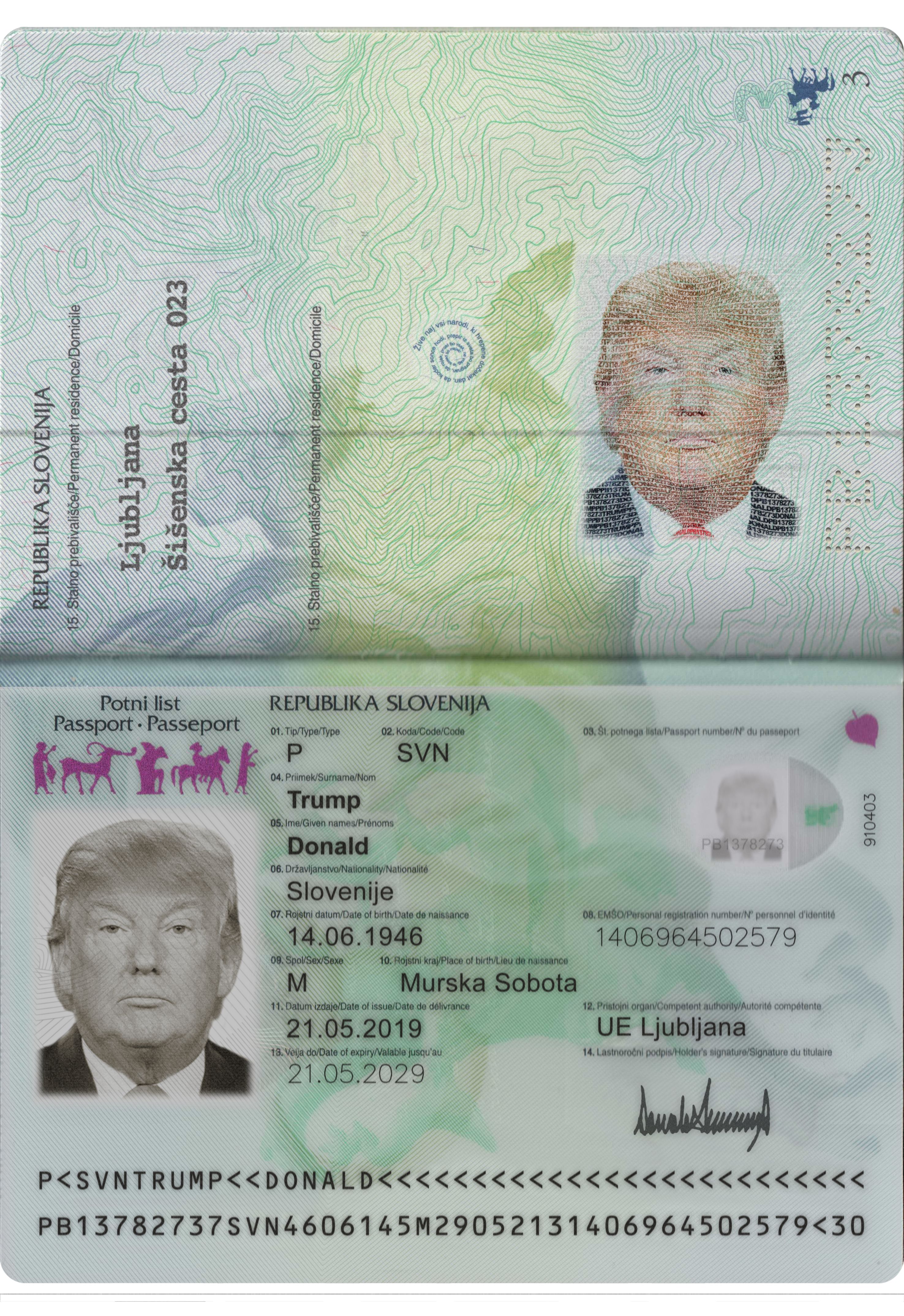 Slovenia Passport 2019 PSD