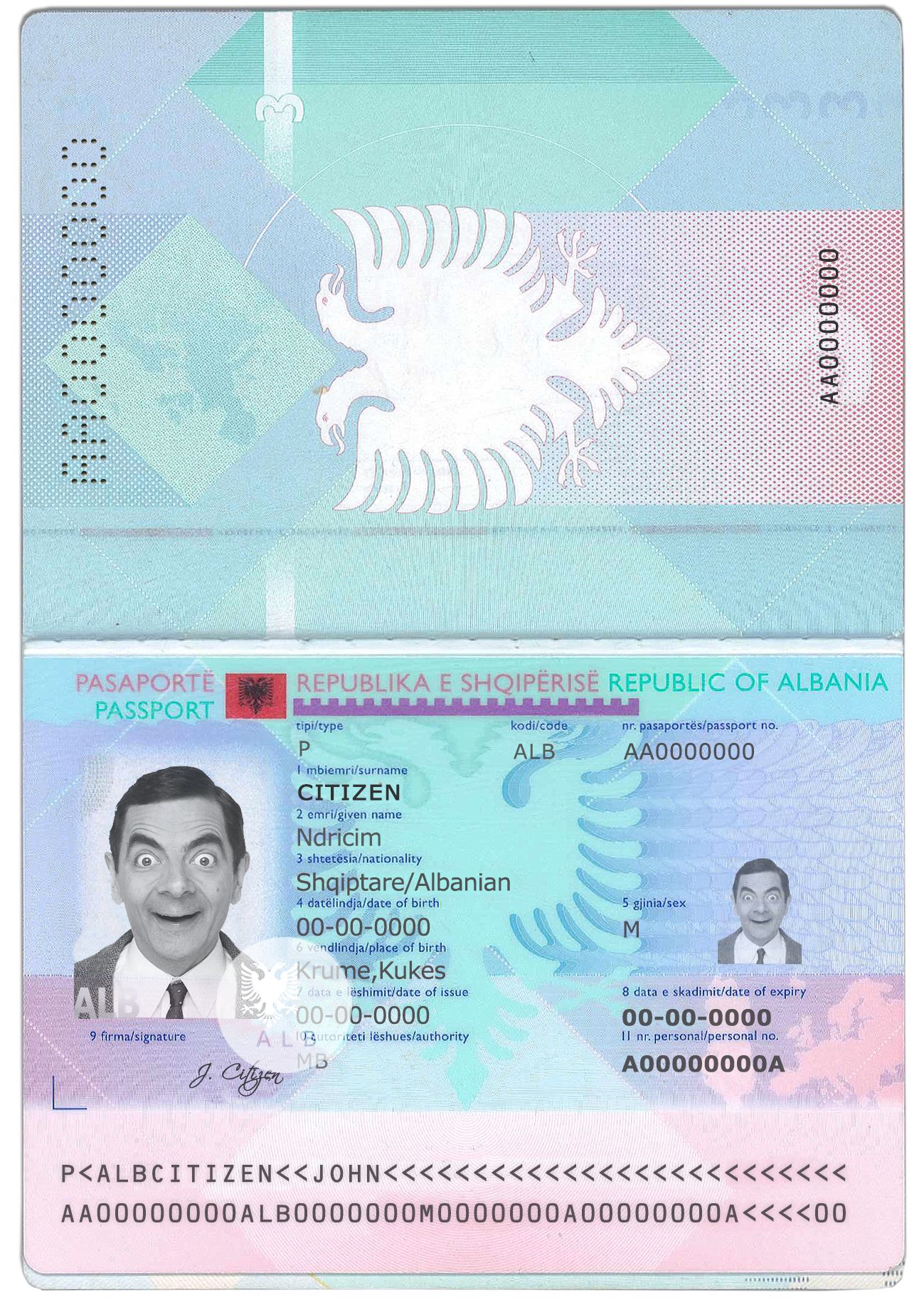 Albania Passport PSD Editable Design