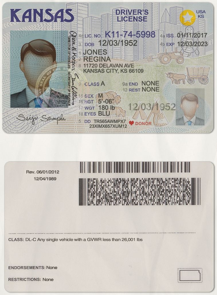 Kansas Driver License PSD New Version