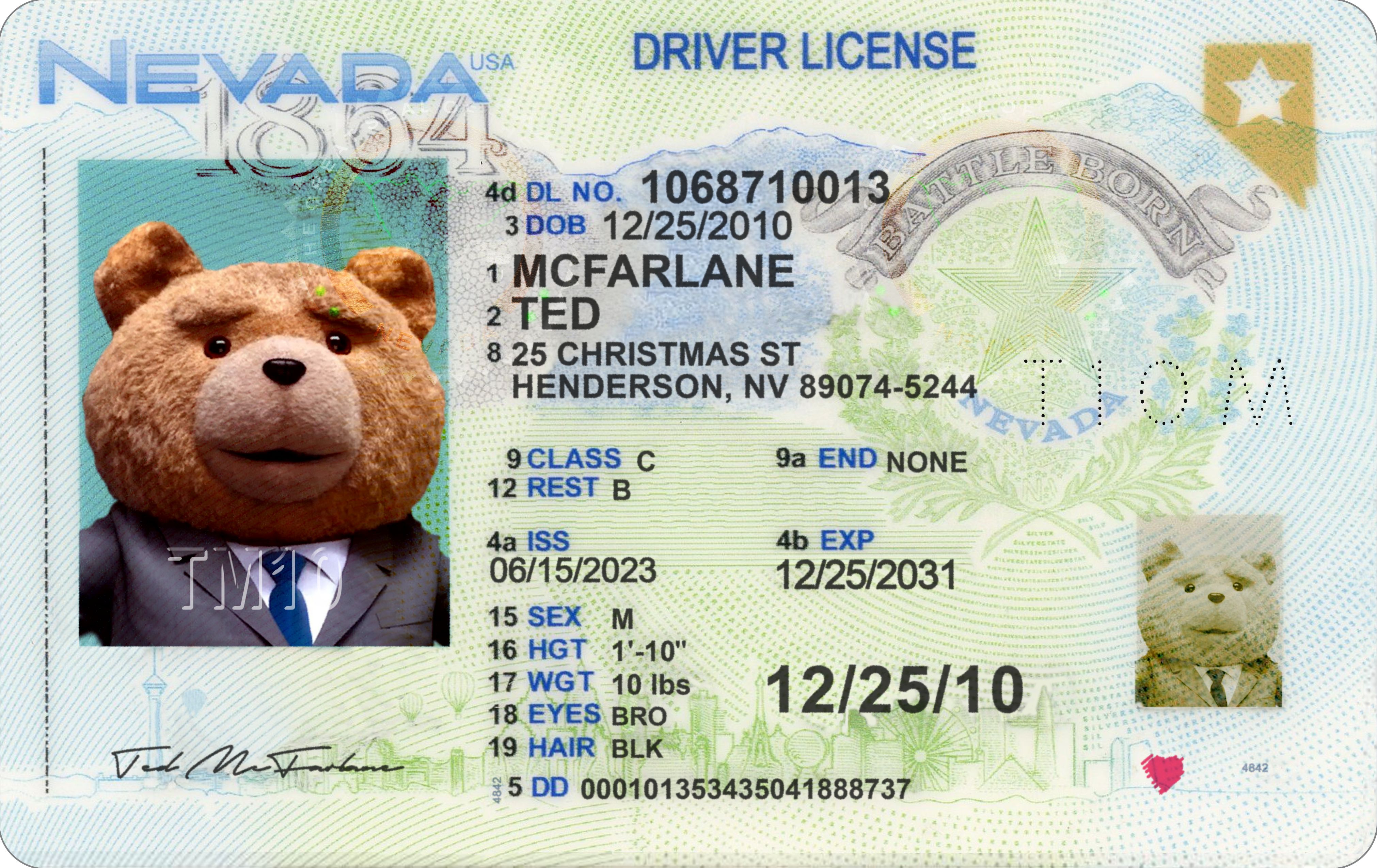 USA Nevada Driving License PSD 1200 DPI 2025
