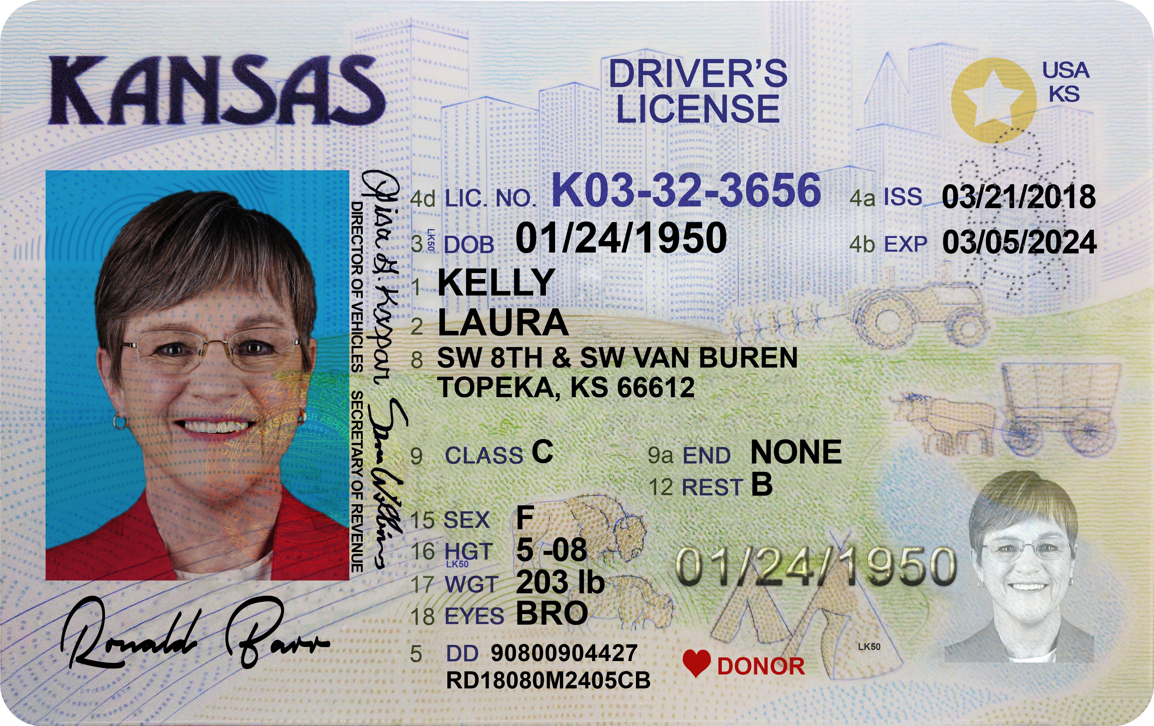 Kansas Driver License PSD New 1200DPI