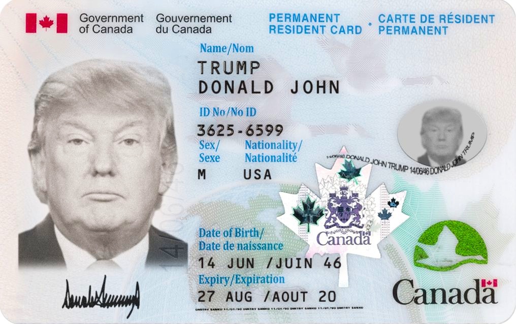 Canada Permanent Resident Card PSD