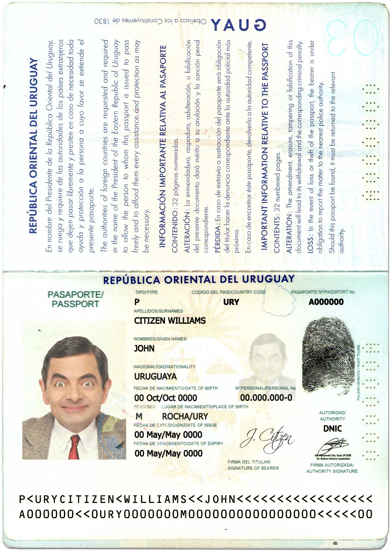 Uruguay Passport PSD Version 2