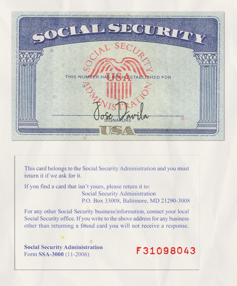 SSN Card Standart PSD