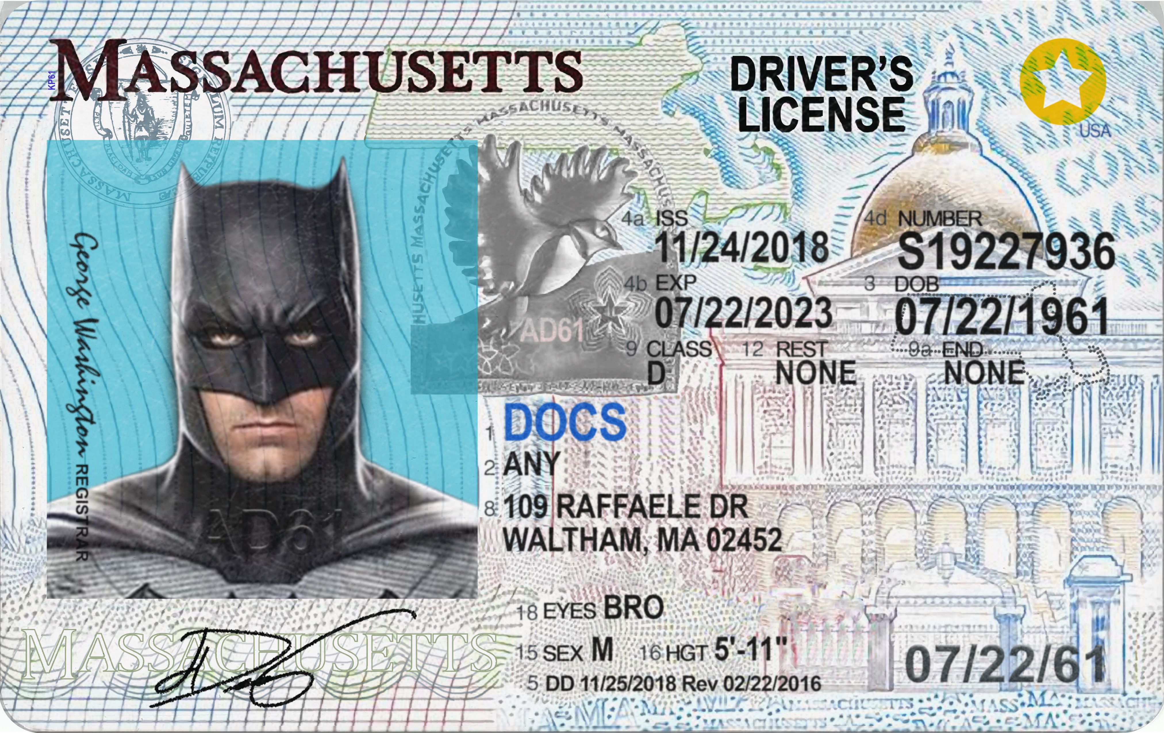 USA Massachusetts Driving License PSD 1200 DPI 2025
